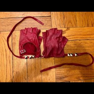 Valentino soft leather studded gloves